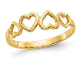 14K Yellow Gold Heart Promise Ring Band